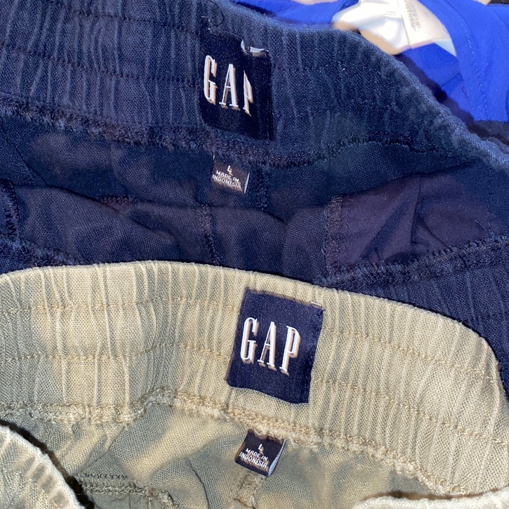 Gap green an navy linen shorts, large
